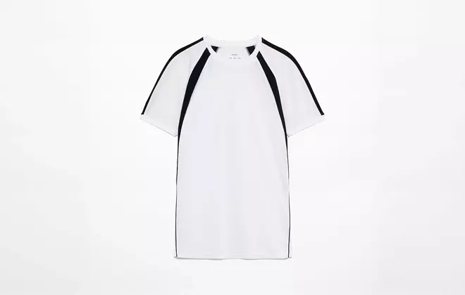 OYSHO white with black piping top